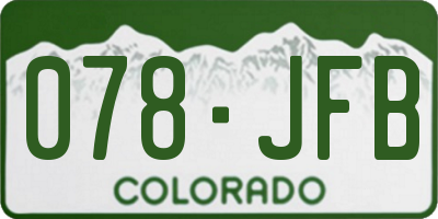 CO license plate 078JFB