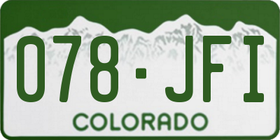 CO license plate 078JFI