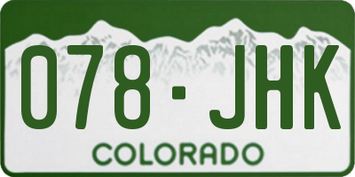 CO license plate 078JHK