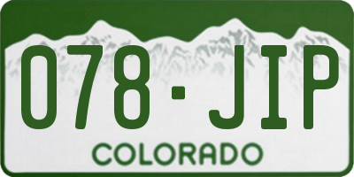 CO license plate 078JIP