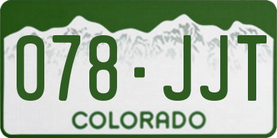 CO license plate 078JJT