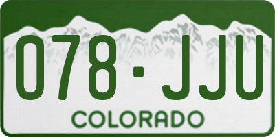 CO license plate 078JJU
