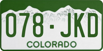 CO license plate 078JKD