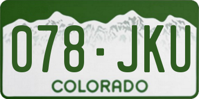 CO license plate 078JKU