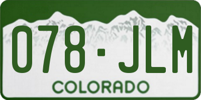 CO license plate 078JLM