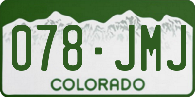 CO license plate 078JMJ