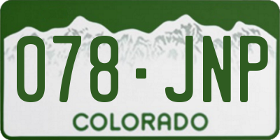 CO license plate 078JNP