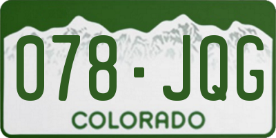 CO license plate 078JQG
