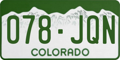 CO license plate 078JQN