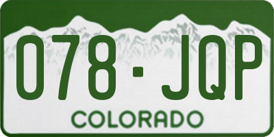 CO license plate 078JQP