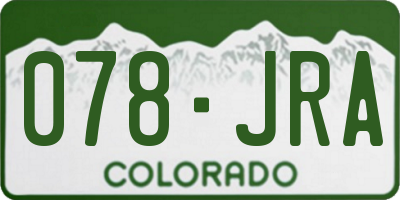 CO license plate 078JRA