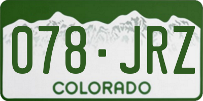 CO license plate 078JRZ