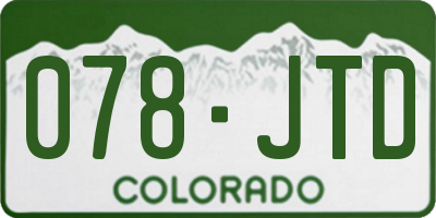 CO license plate 078JTD