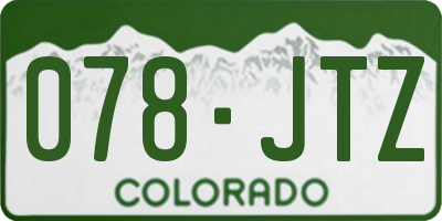 CO license plate 078JTZ