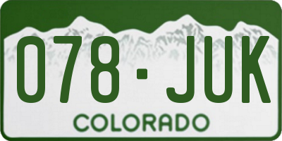 CO license plate 078JUK