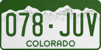 CO license plate 078JUV