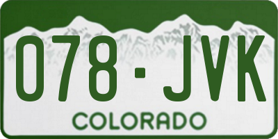 CO license plate 078JVK