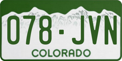 CO license plate 078JVN