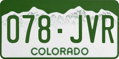 CO license plate 078JVR
