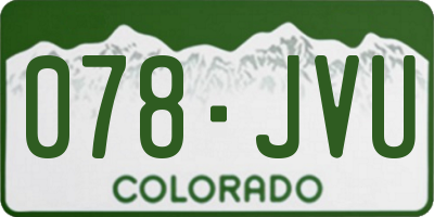 CO license plate 078JVU