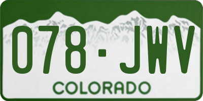 CO license plate 078JWV