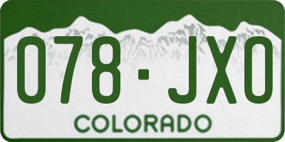 CO license plate 078JXO