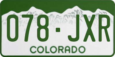 CO license plate 078JXR