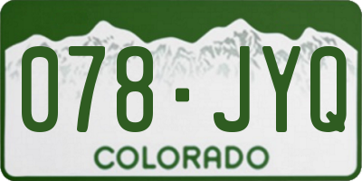 CO license plate 078JYQ