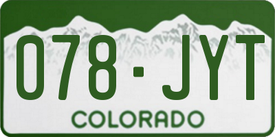 CO license plate 078JYT