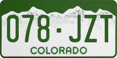 CO license plate 078JZT