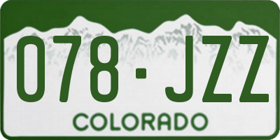 CO license plate 078JZZ