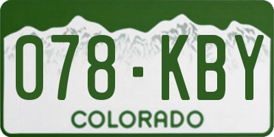 CO license plate 078KBY