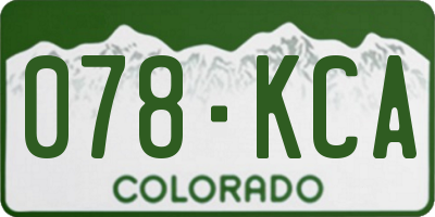 CO license plate 078KCA