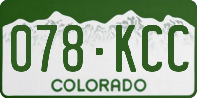 CO license plate 078KCC