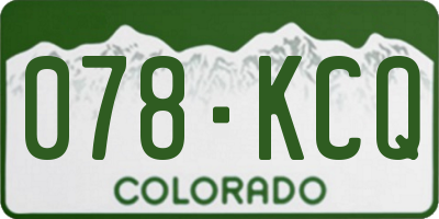 CO license plate 078KCQ