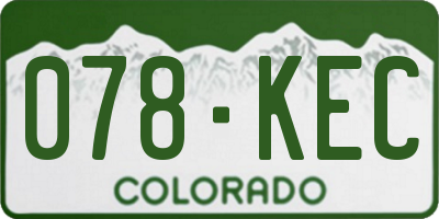 CO license plate 078KEC