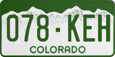 CO license plate 078KEH