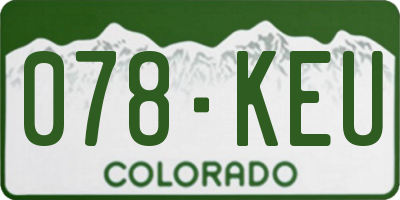 CO license plate 078KEU