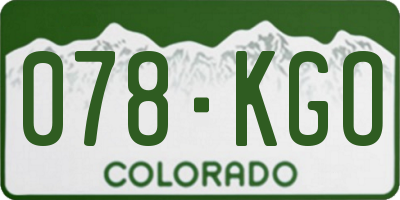 CO license plate 078KGO