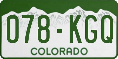 CO license plate 078KGQ
