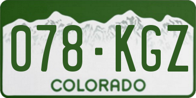 CO license plate 078KGZ