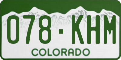 CO license plate 078KHM