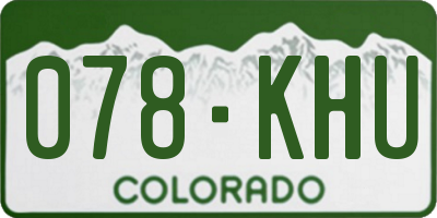 CO license plate 078KHU