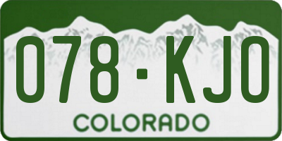 CO license plate 078KJO