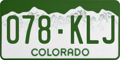 CO license plate 078KLJ