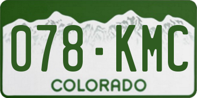 CO license plate 078KMC