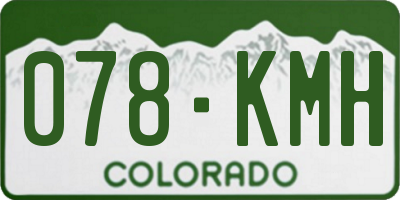 CO license plate 078KMH