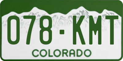 CO license plate 078KMT