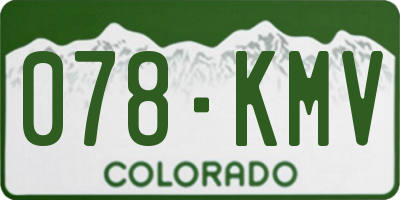 CO license plate 078KMV