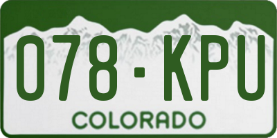 CO license plate 078KPU
